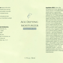 Age Defying Moisturizer Label printed by McDowell Labe